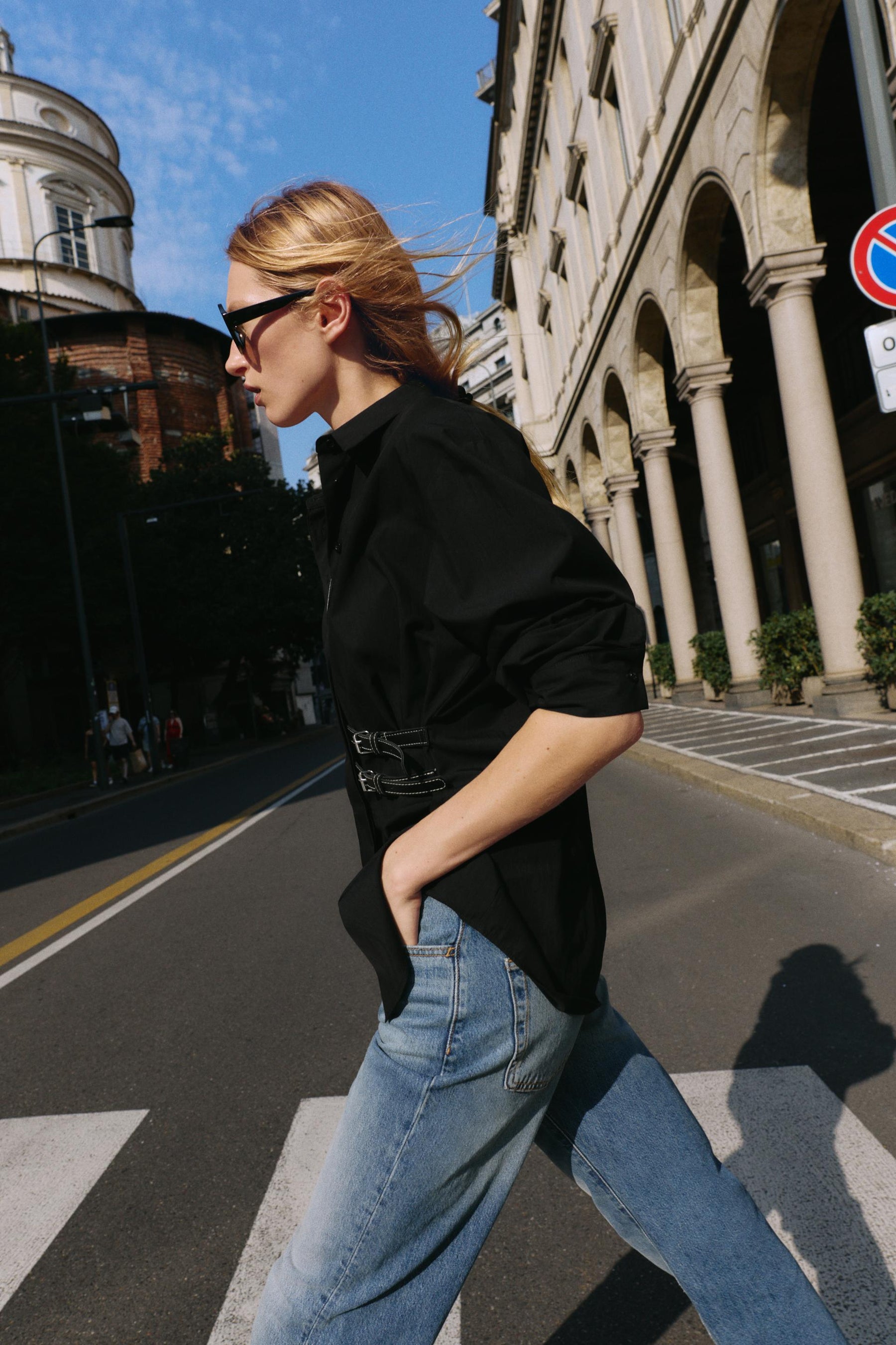 Popelinehemd mit Laschen