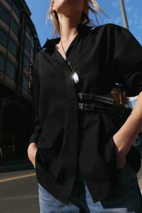 Popelinehemd mit Laschen