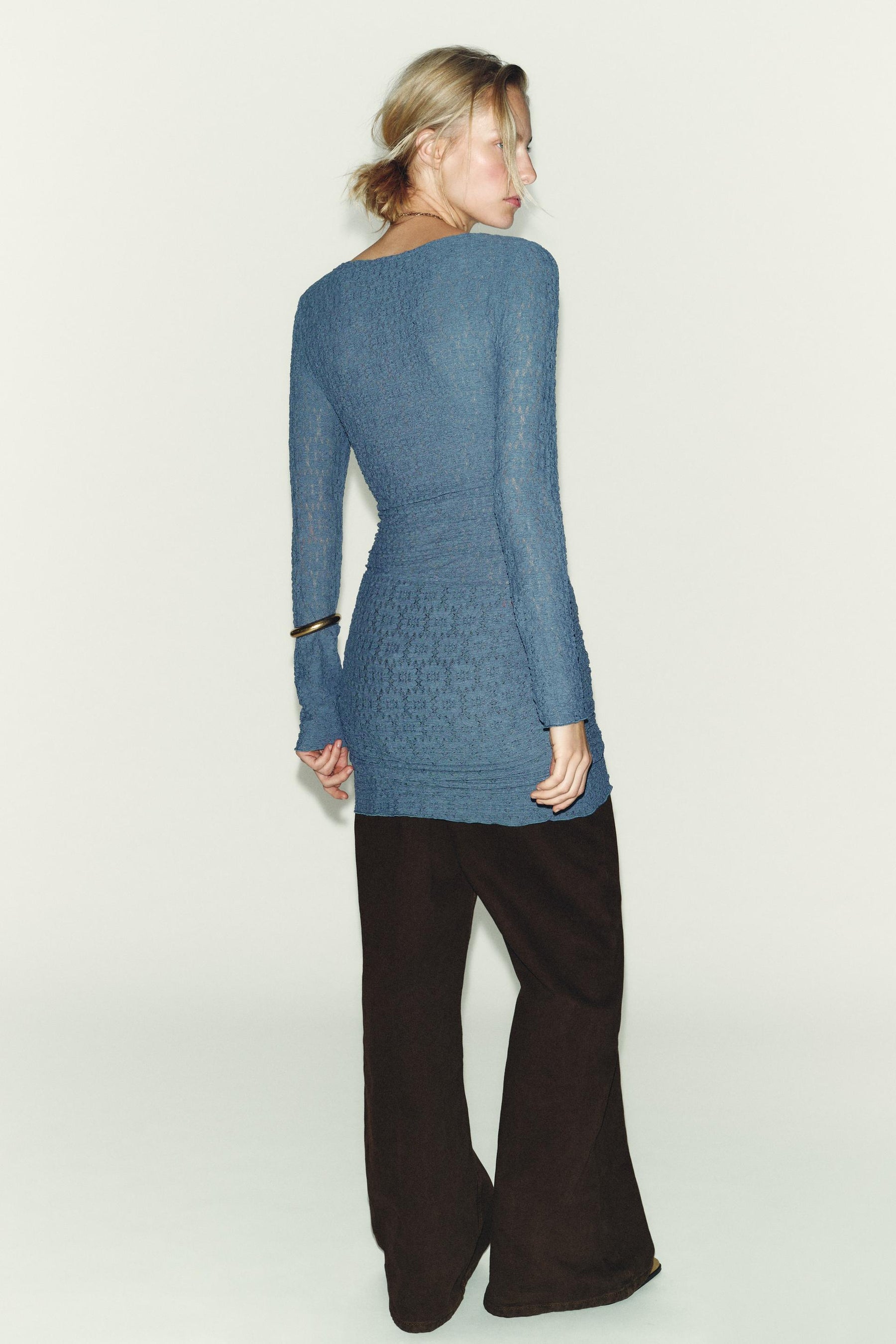 STRUCTURED DRAPED MINI DRESS - Image 7