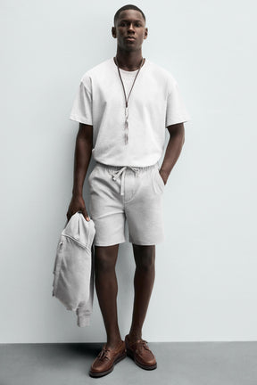 TEXTURED COMFORT BERMUDA SHORTS - Image 5