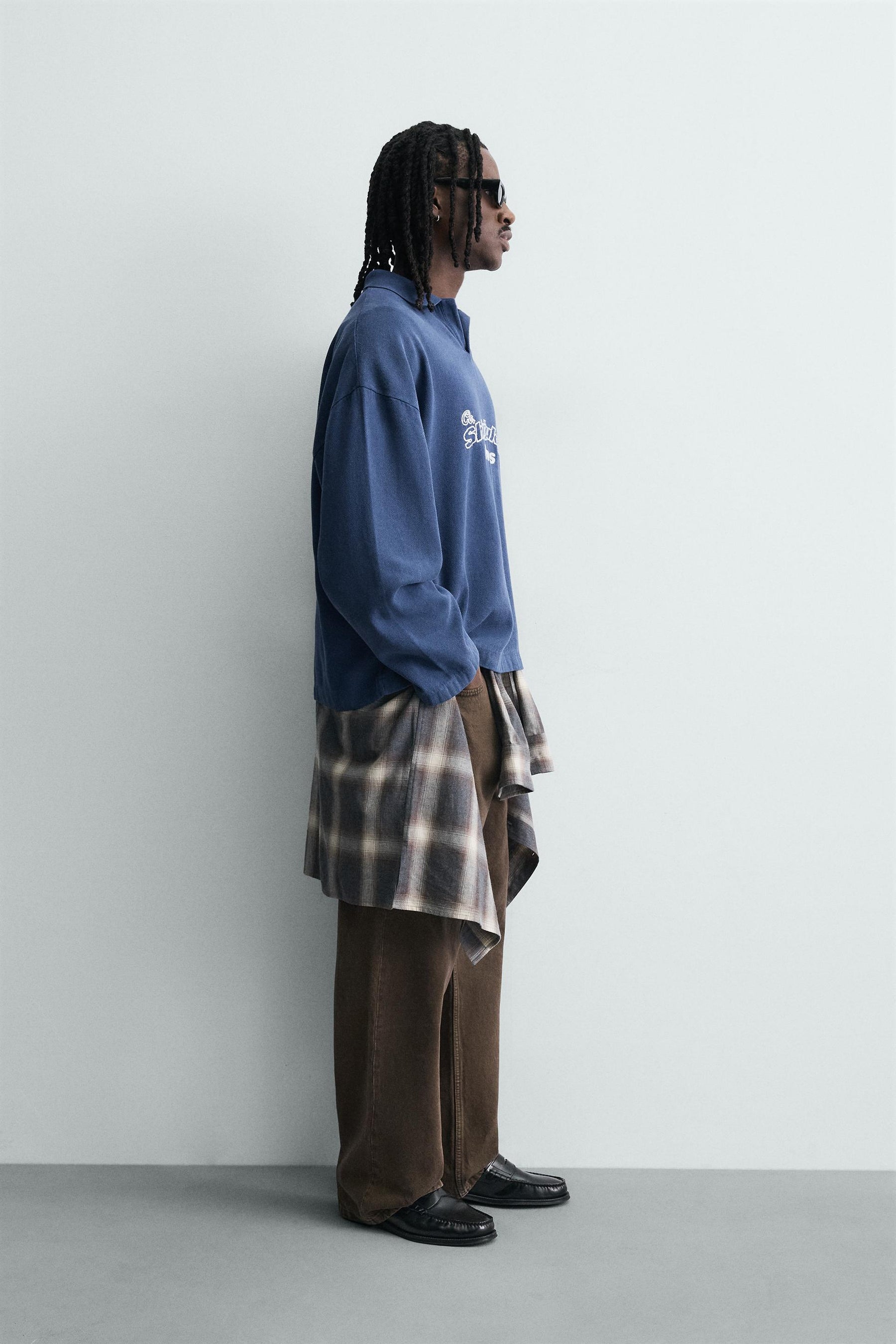 Textured Embroidered Polo