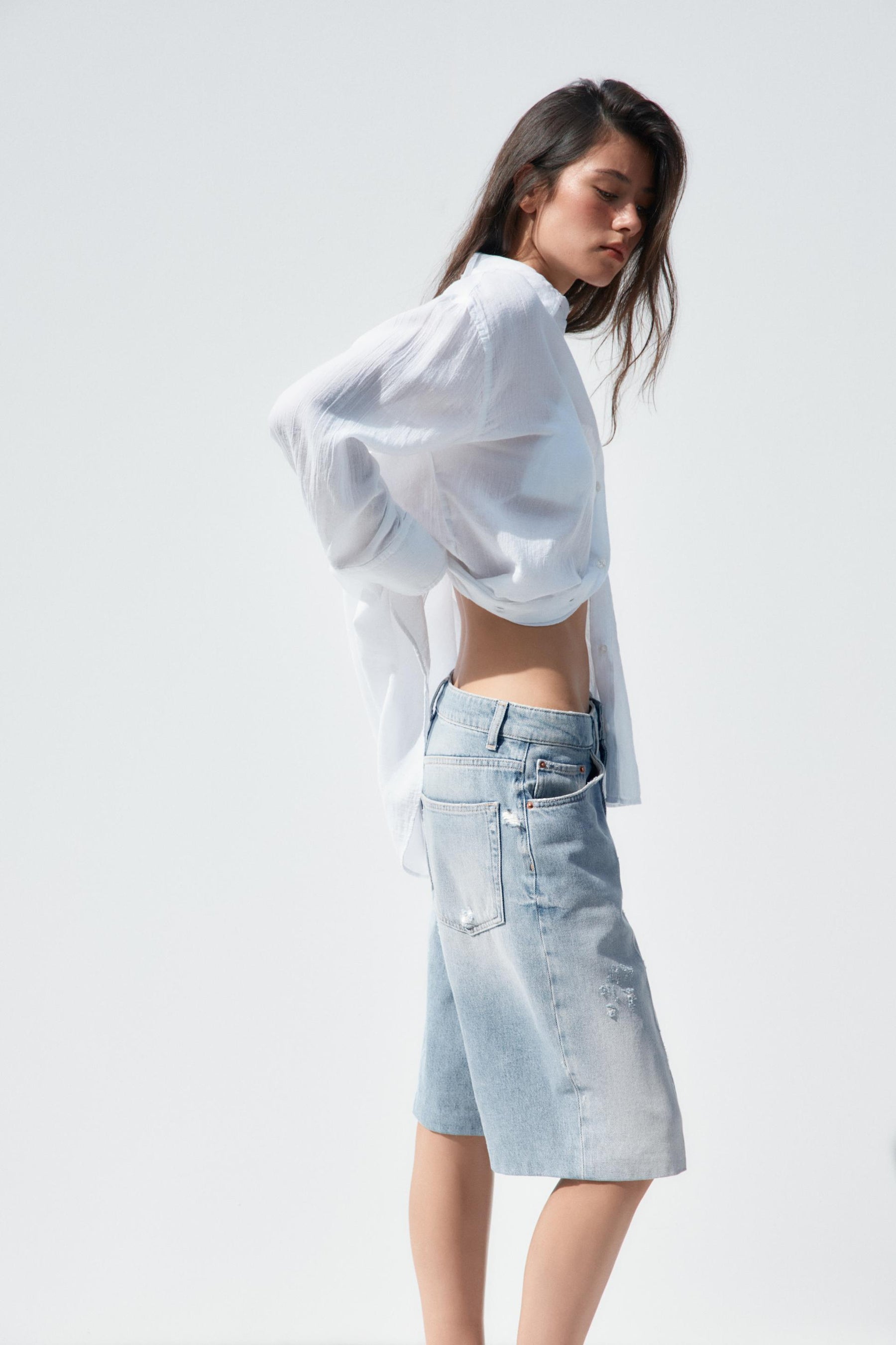 Übergroßes Gaze-Hemd