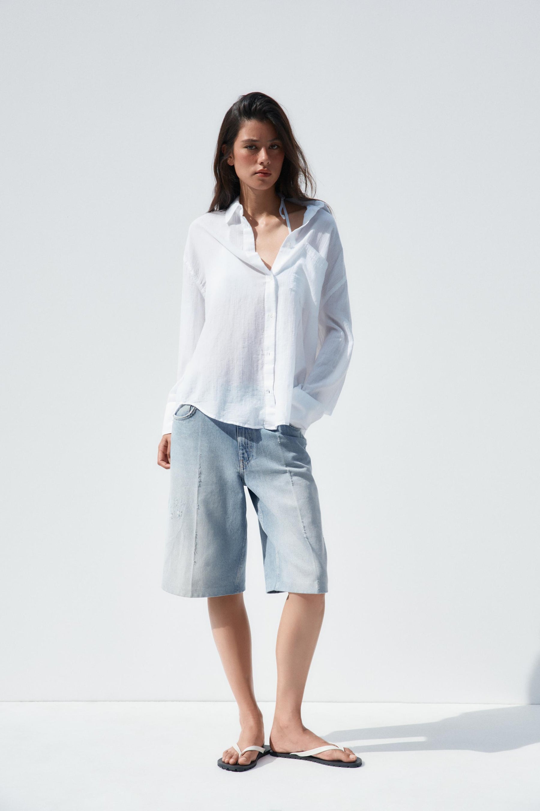 Übergroßes Gaze-Hemd