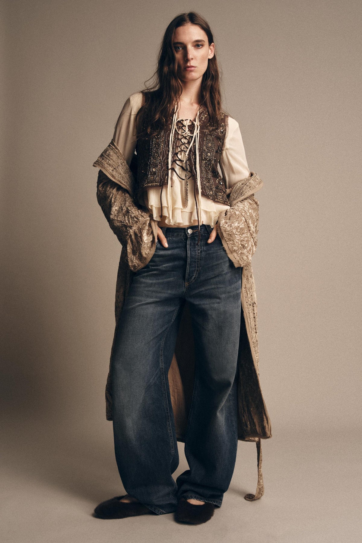 ZW COLLECTION BEADED EMBROIDERED WAISTCOAT - Image 2