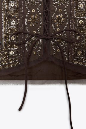 ZW COLLECTION BEADED EMBROIDERED WAISTCOAT - Image 4