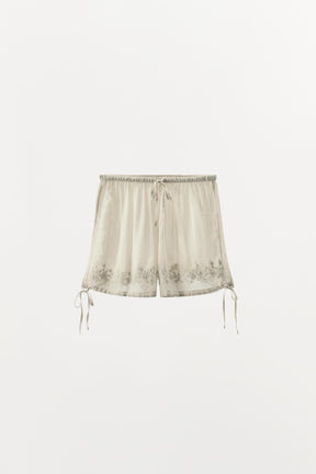Bestickte, perlenbesetzte Shorts
