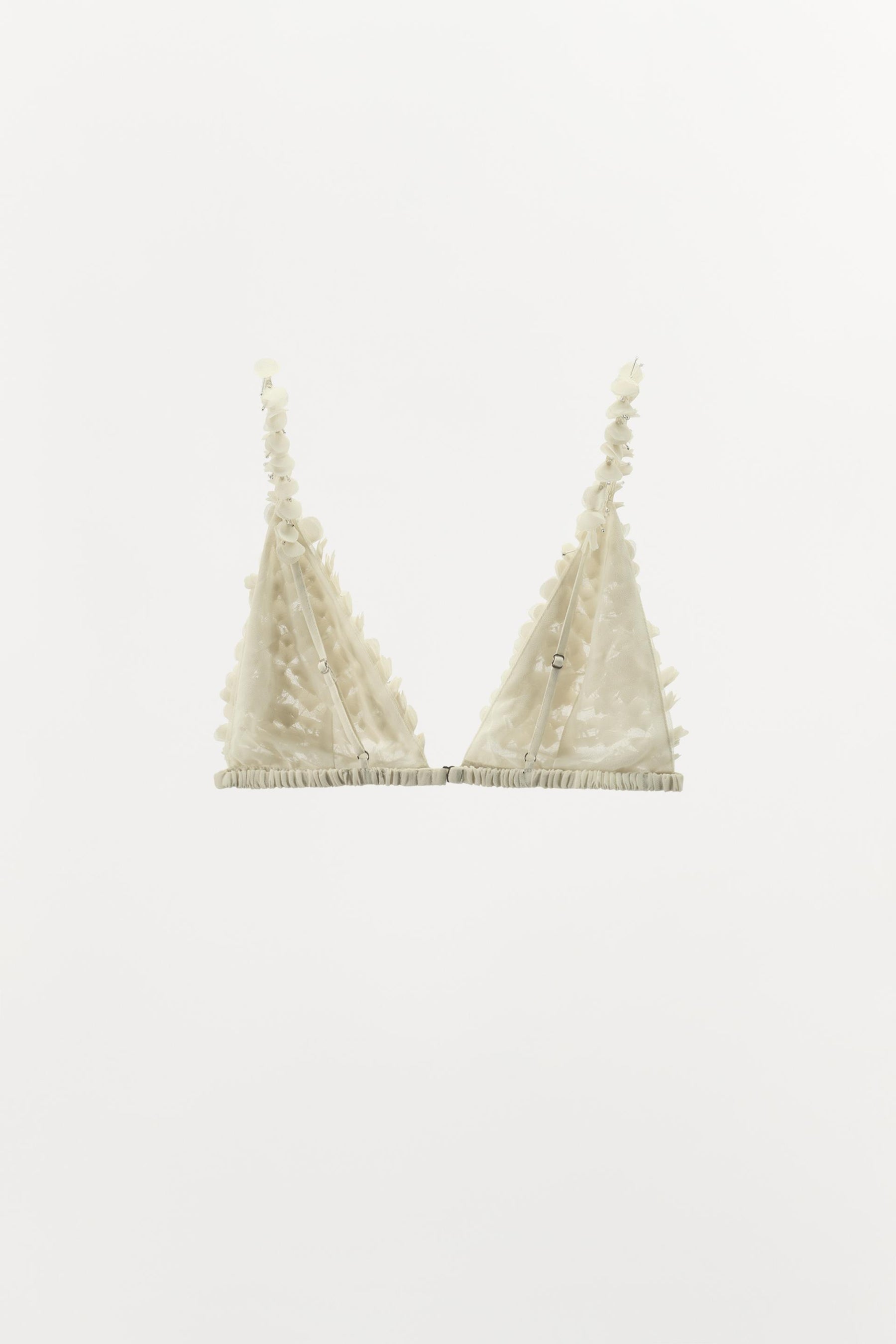 BH mit geprägtem Blumenmuster und Perlen