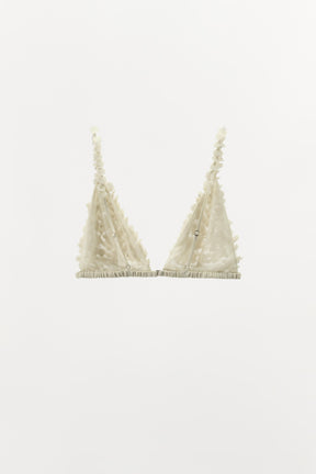 BH mit geprägtem Blumenmuster und Perlen