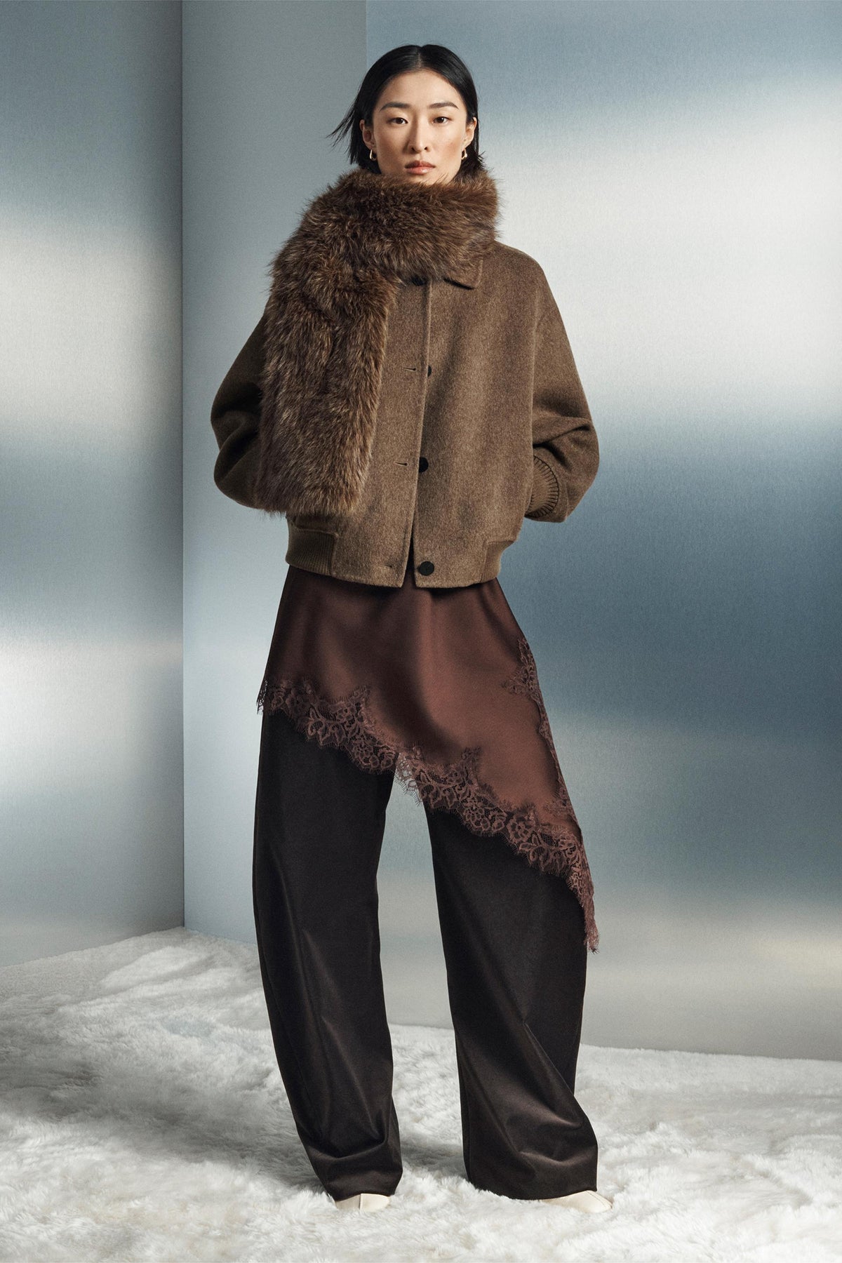 Bomberjacke aus Wollmischung