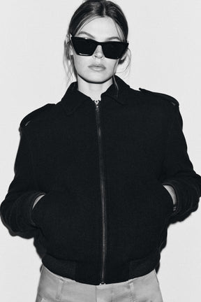 Bomberjacke aus Wollmischung