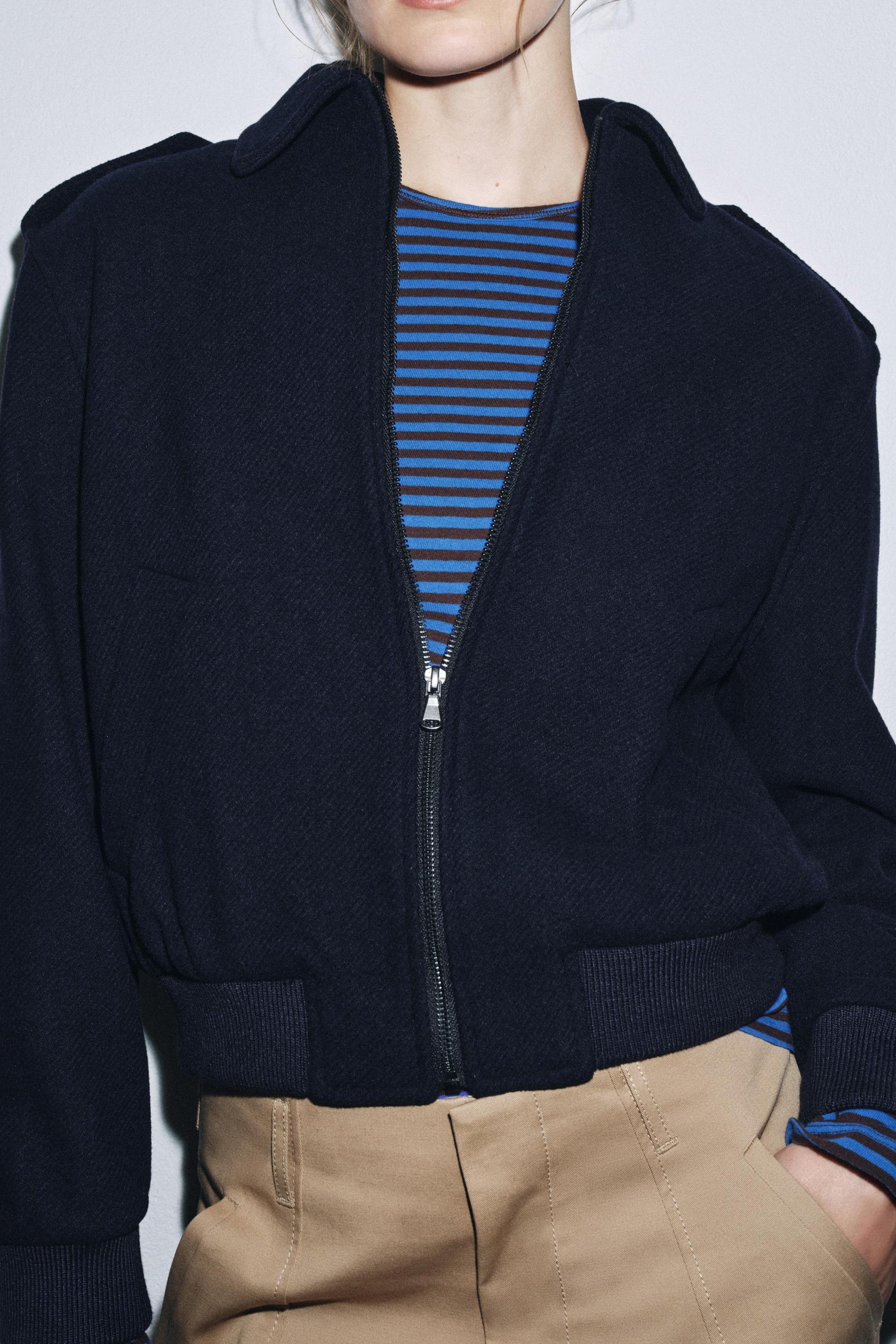 Bomberjacke aus Wollmischung