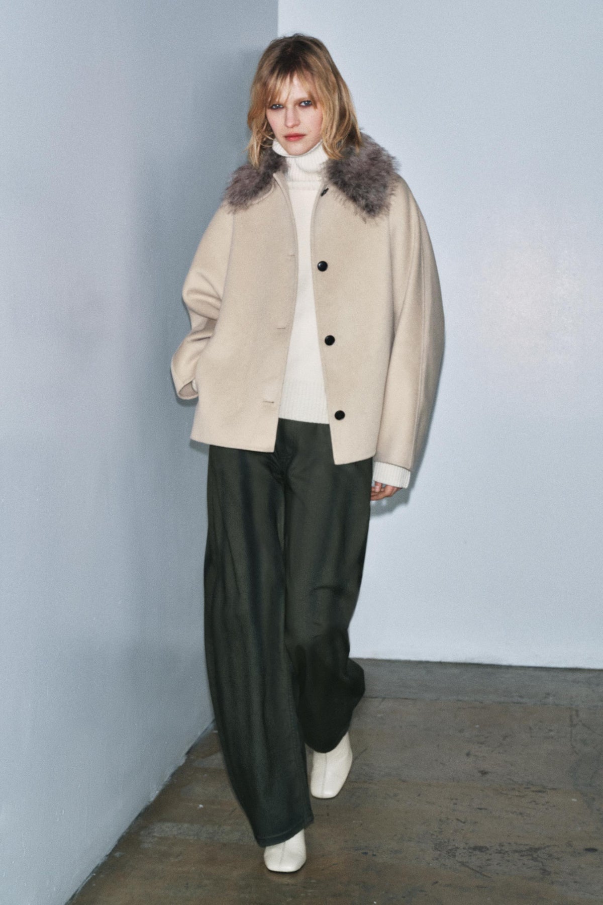 Wollmischungsjacke mit