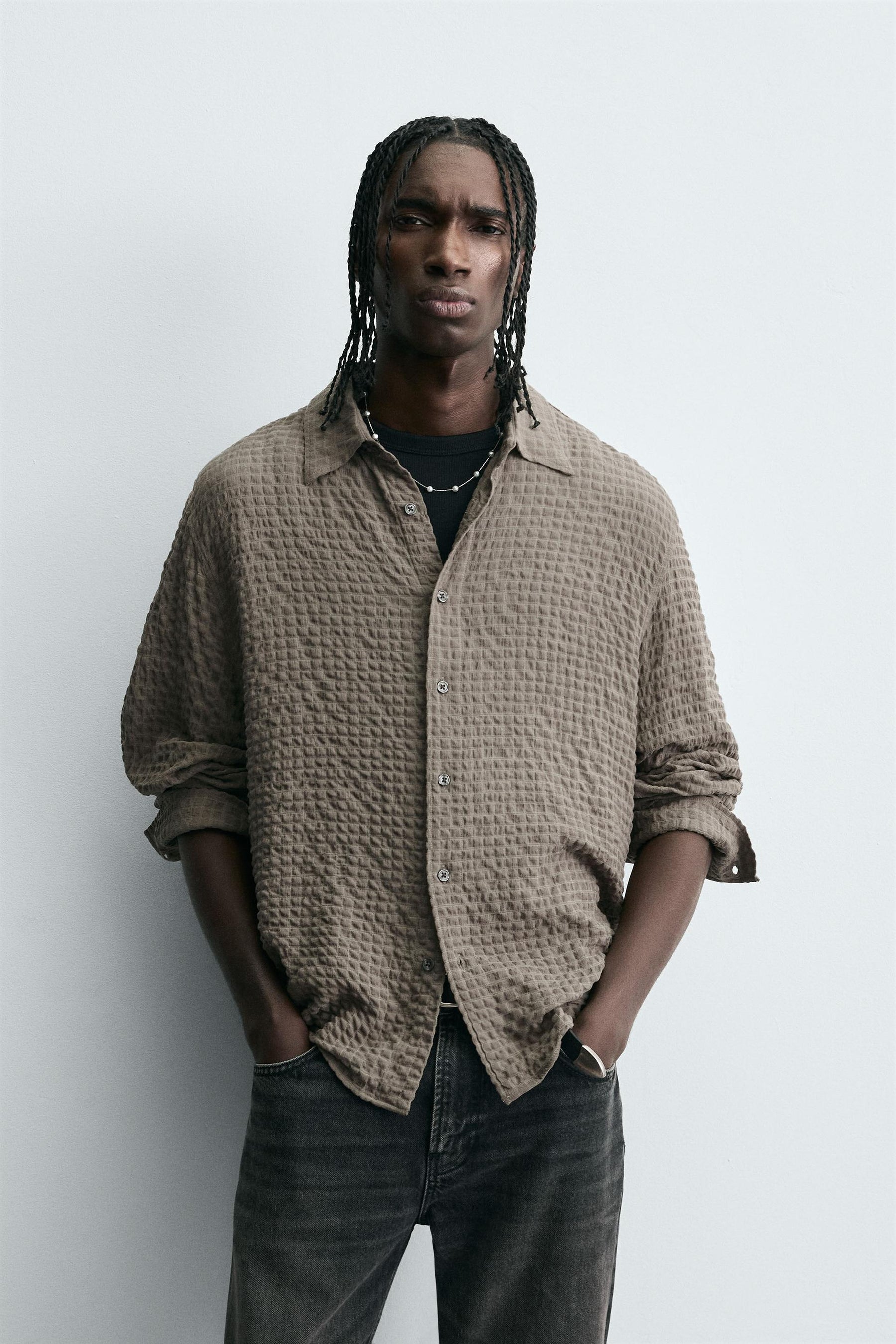 TEXTURED CHECK SHIRT - Image 2