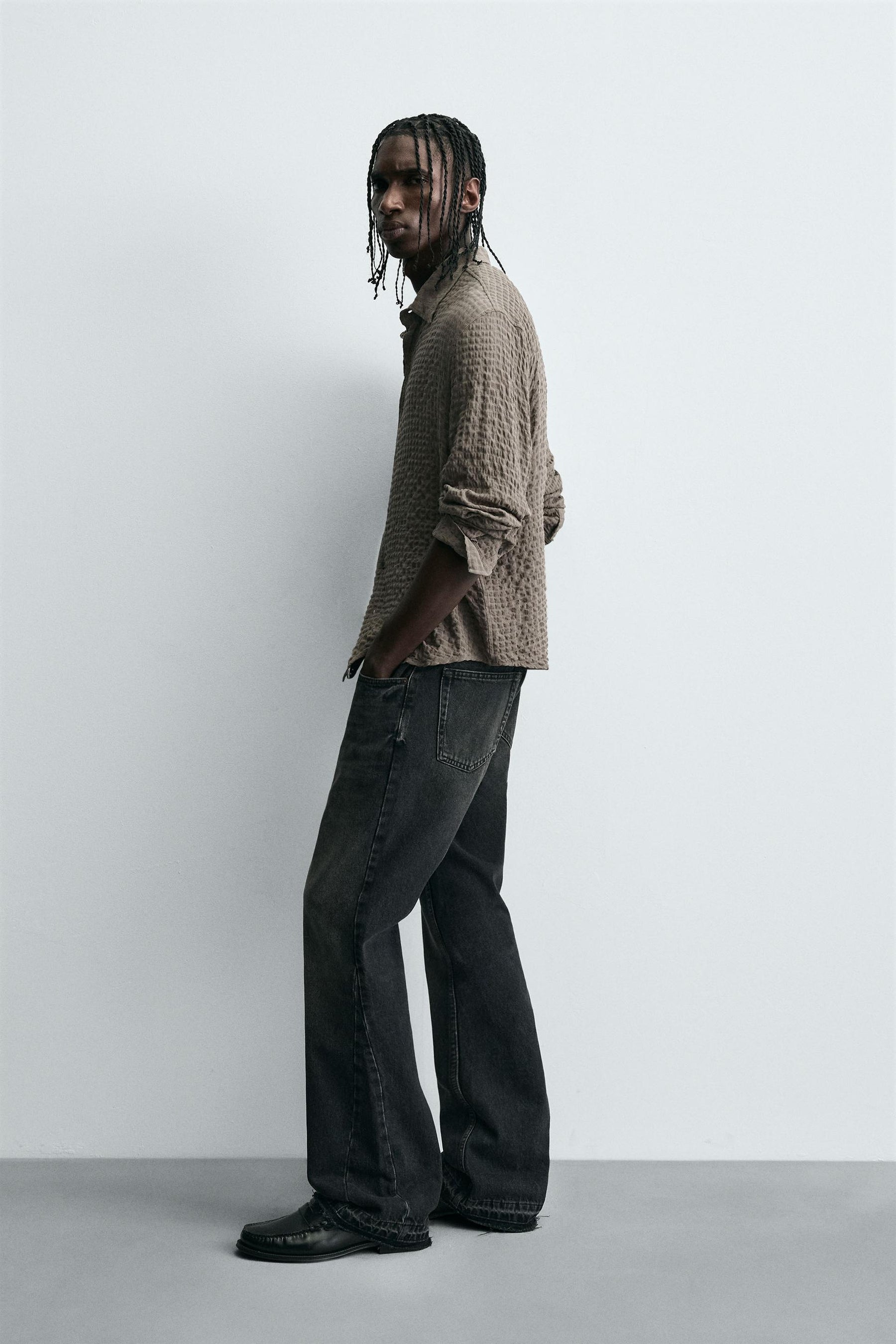 TEXTURED CHECK SHIRT - Image 4