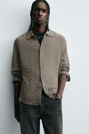 TEXTURED CHECK SHIRT - Image 5
