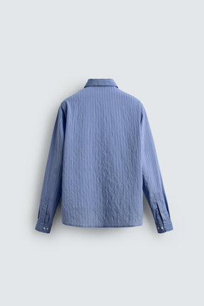 CREASED-EFFECT STRIPED FLOWING SHIRT - Image 8