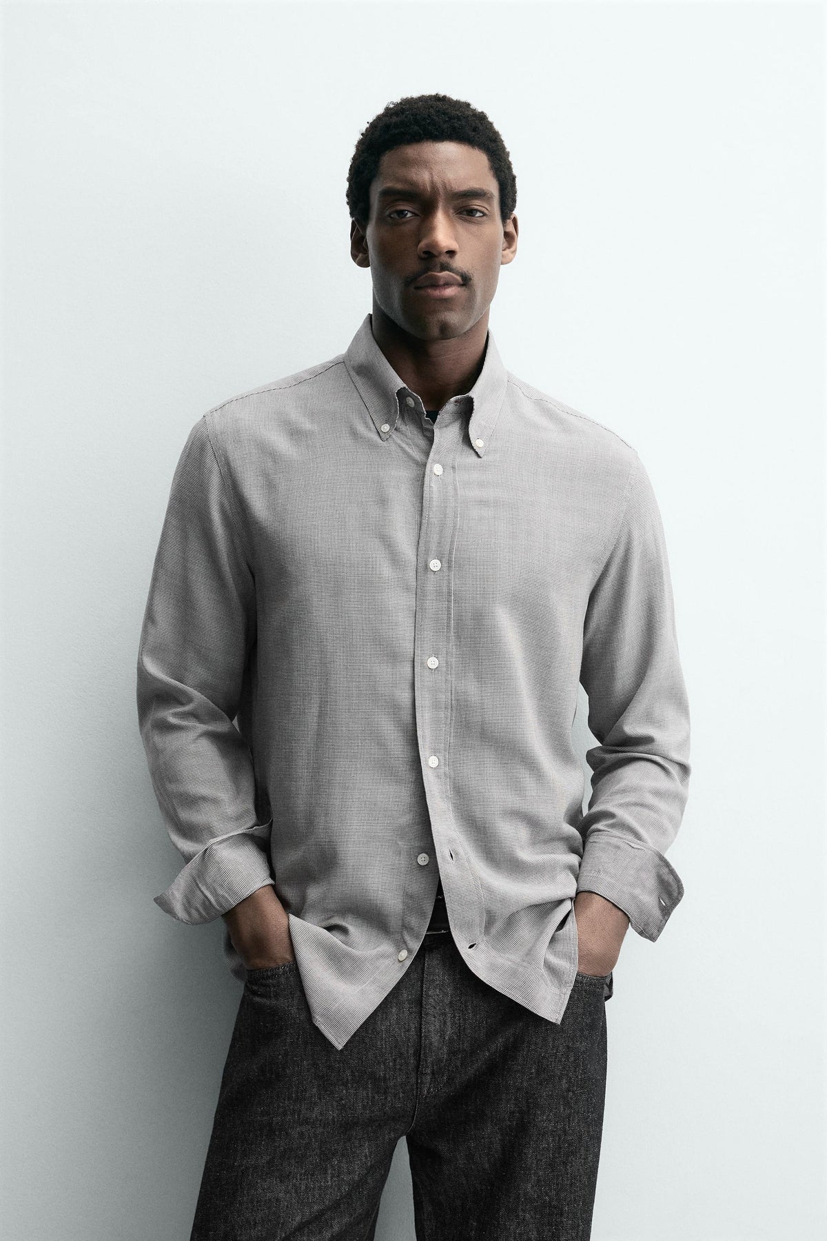 VISCOSE-WOOL BLEND CHECK SHIRT - Image 2