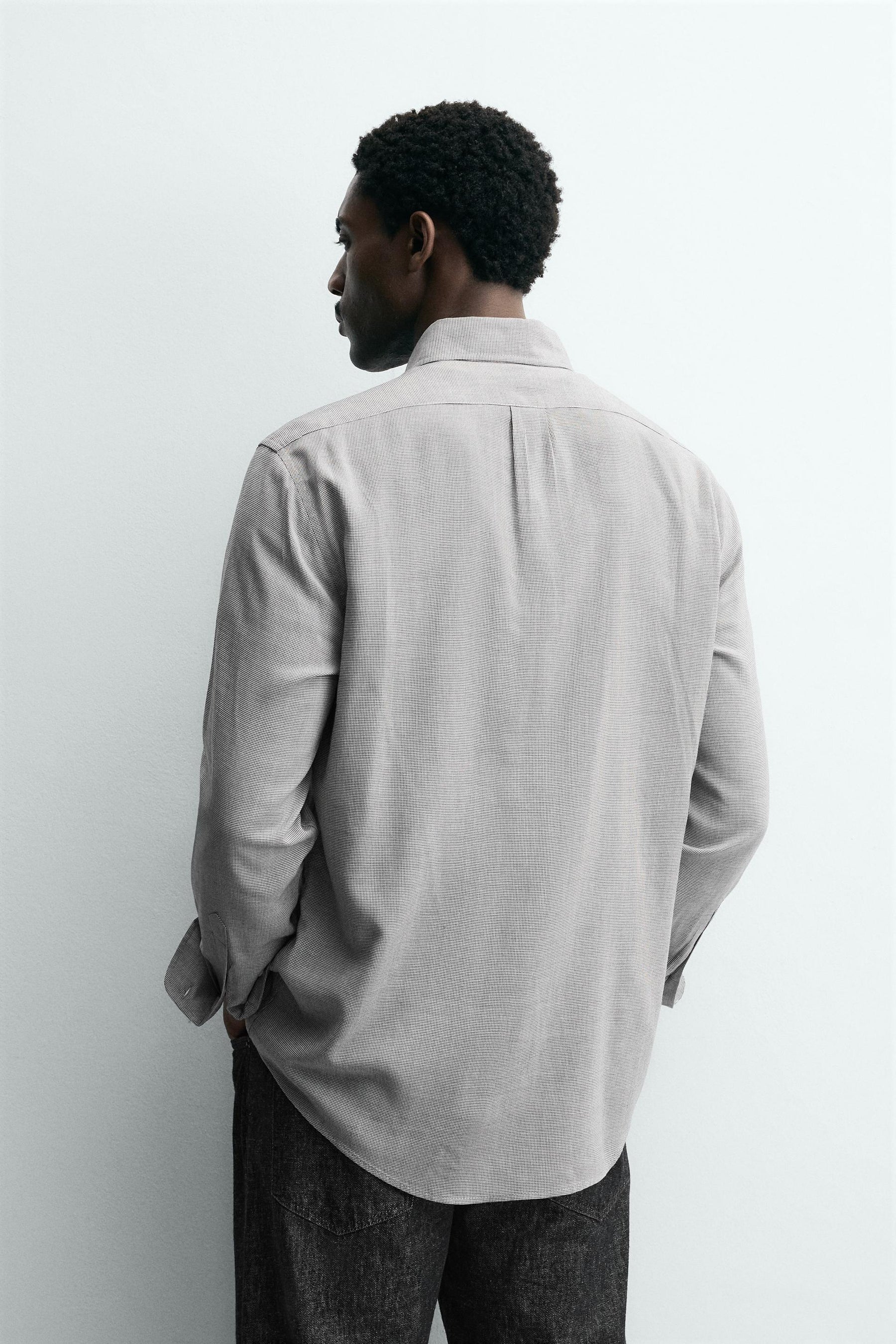 VISCOSE-WOOL BLEND CHECK SHIRT - Image 3