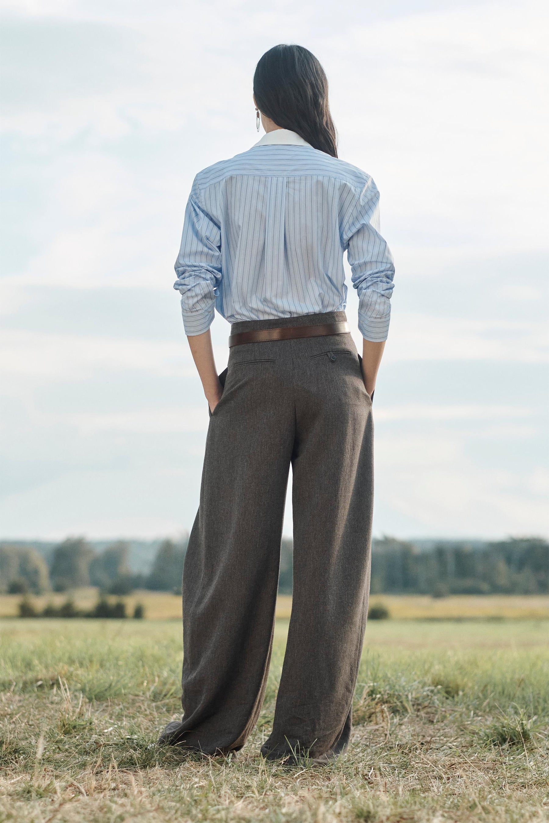 Gestreiftes Hemd mit Kontrast