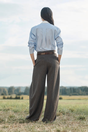 Gestreiftes Hemd mit Kontrast