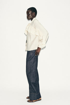 Rüschenbluse mit Schleife