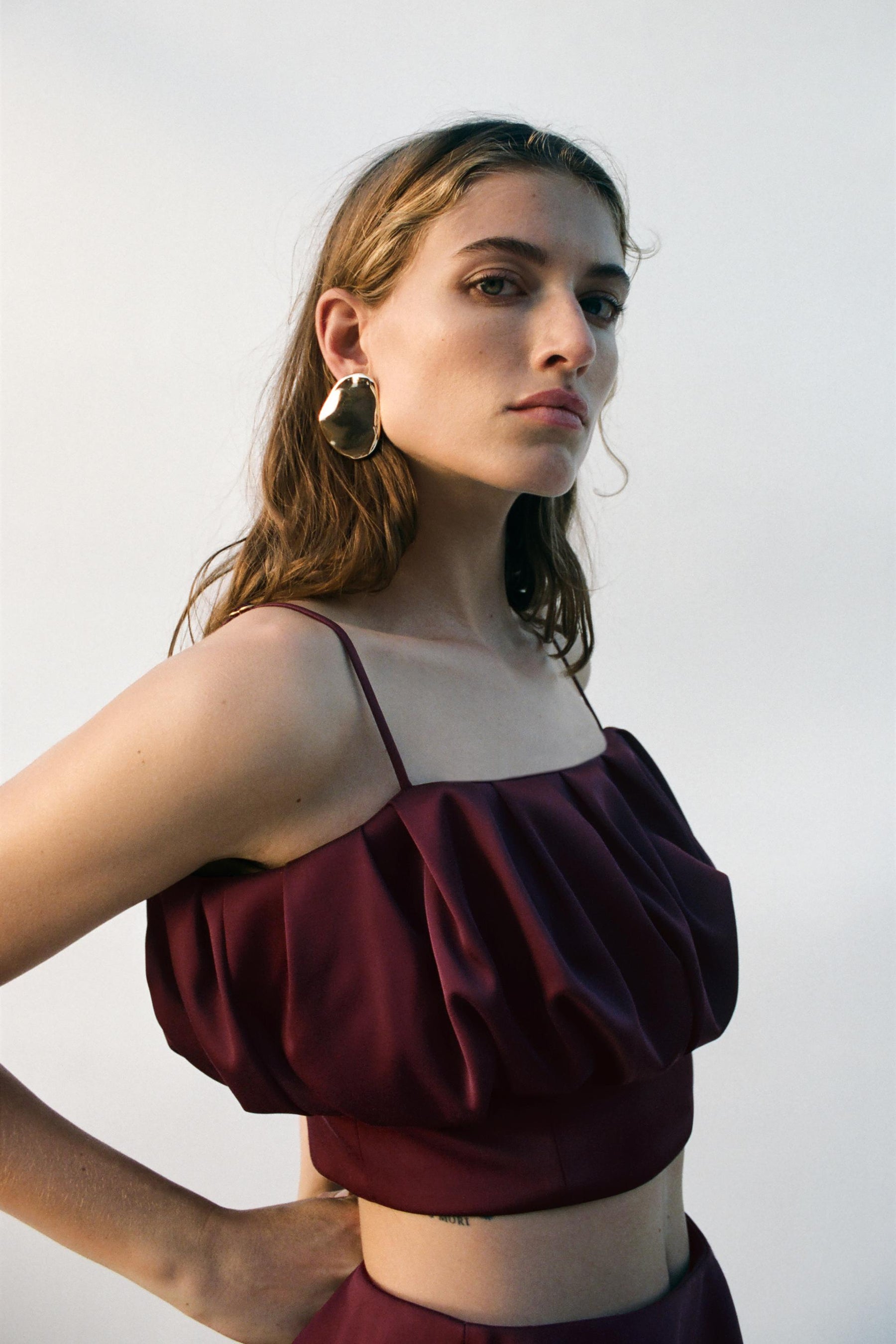 Trägerbluse mit Ballonmuster