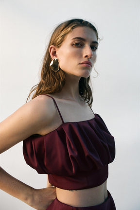 Trägerbluse mit Ballonmuster