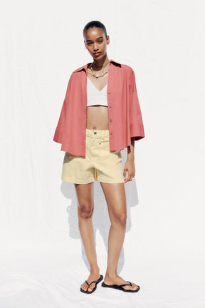 POPELINE-HEMD MIT WEITÄRMELN