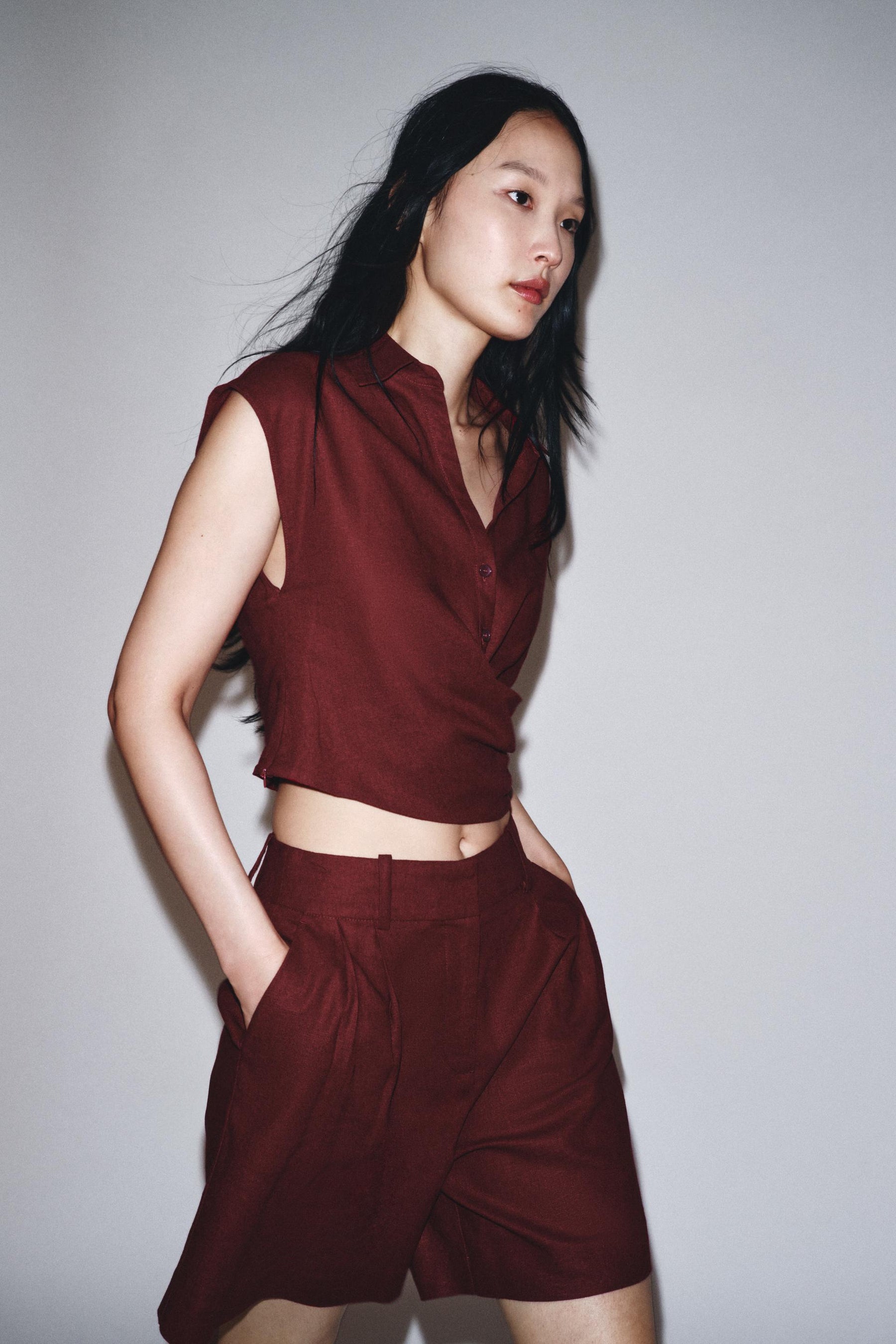 Wickeloberteil aus Leinenmischung