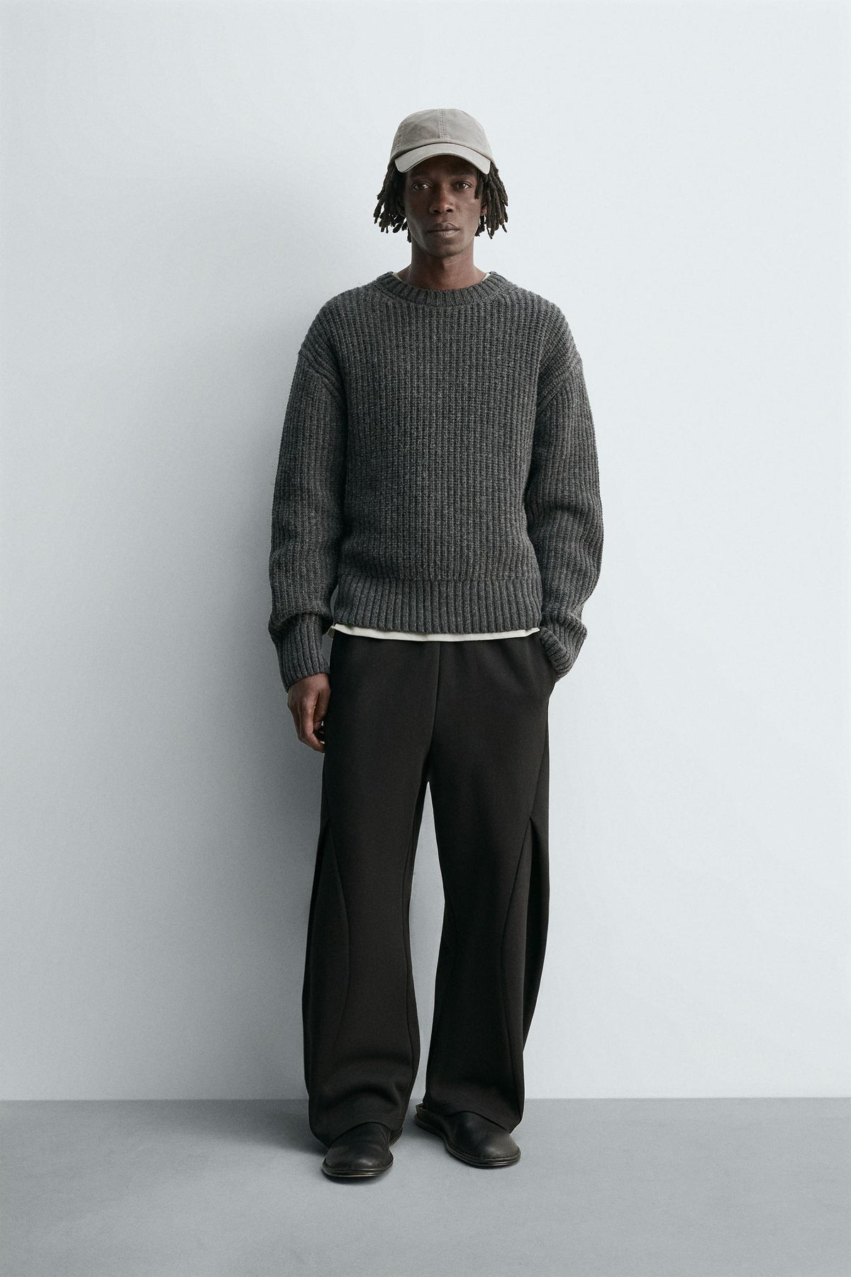 NEOPRENE-EFFECT PLEATED BALLOON FIT TROUSERS - Image 1