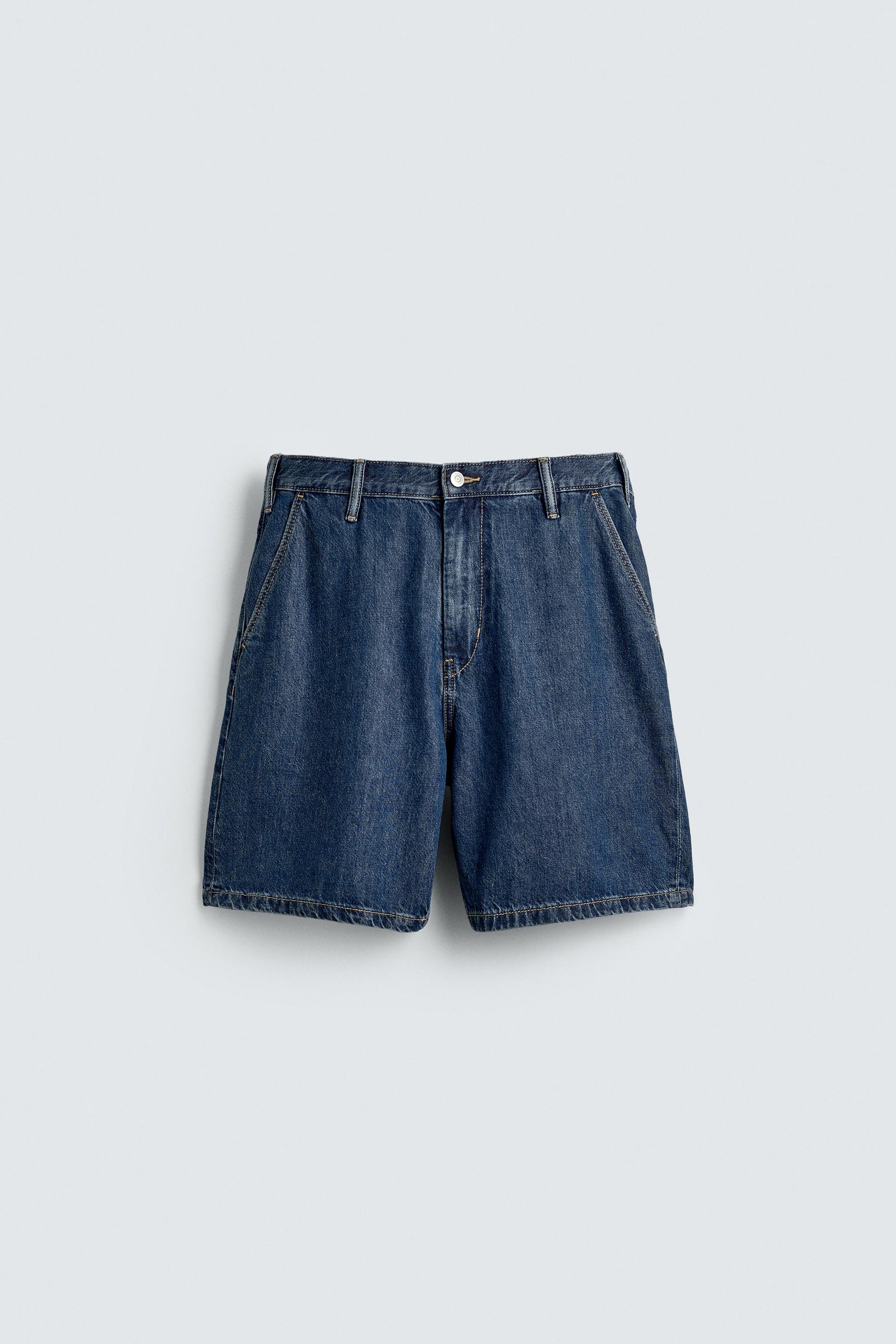 LIGHTWEIGHT DENIM STRAIGHT-LEG BERMUDA SHORTS - Image 6