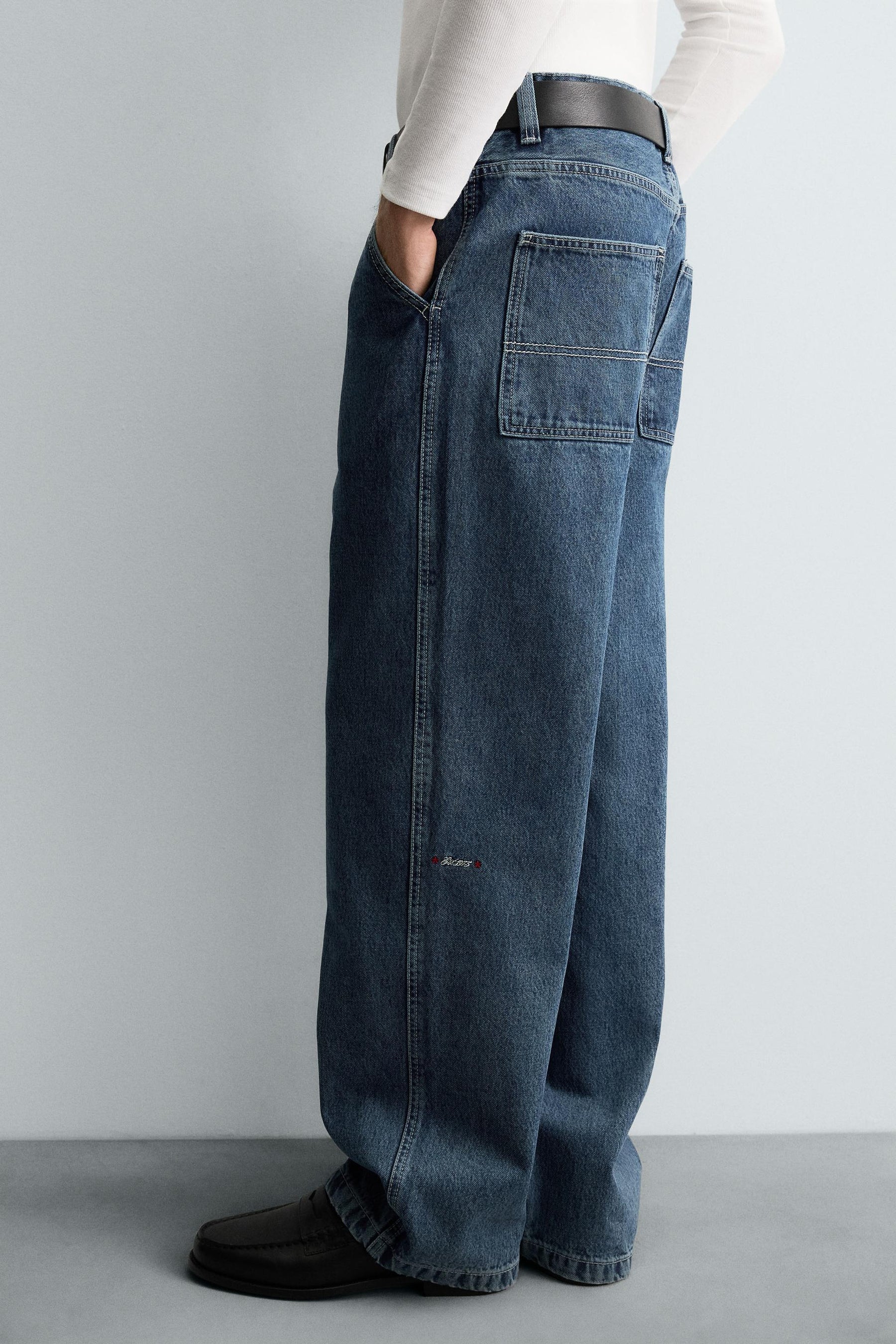 DENIM CHINO TROUSERS - Image 6