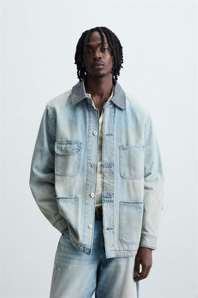 VINTAGE WASHED DENIM OVERSHIRT - Image 2