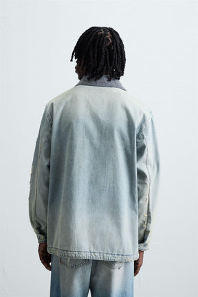 VINTAGE WASHED DENIM OVERSHIRT - Image 3