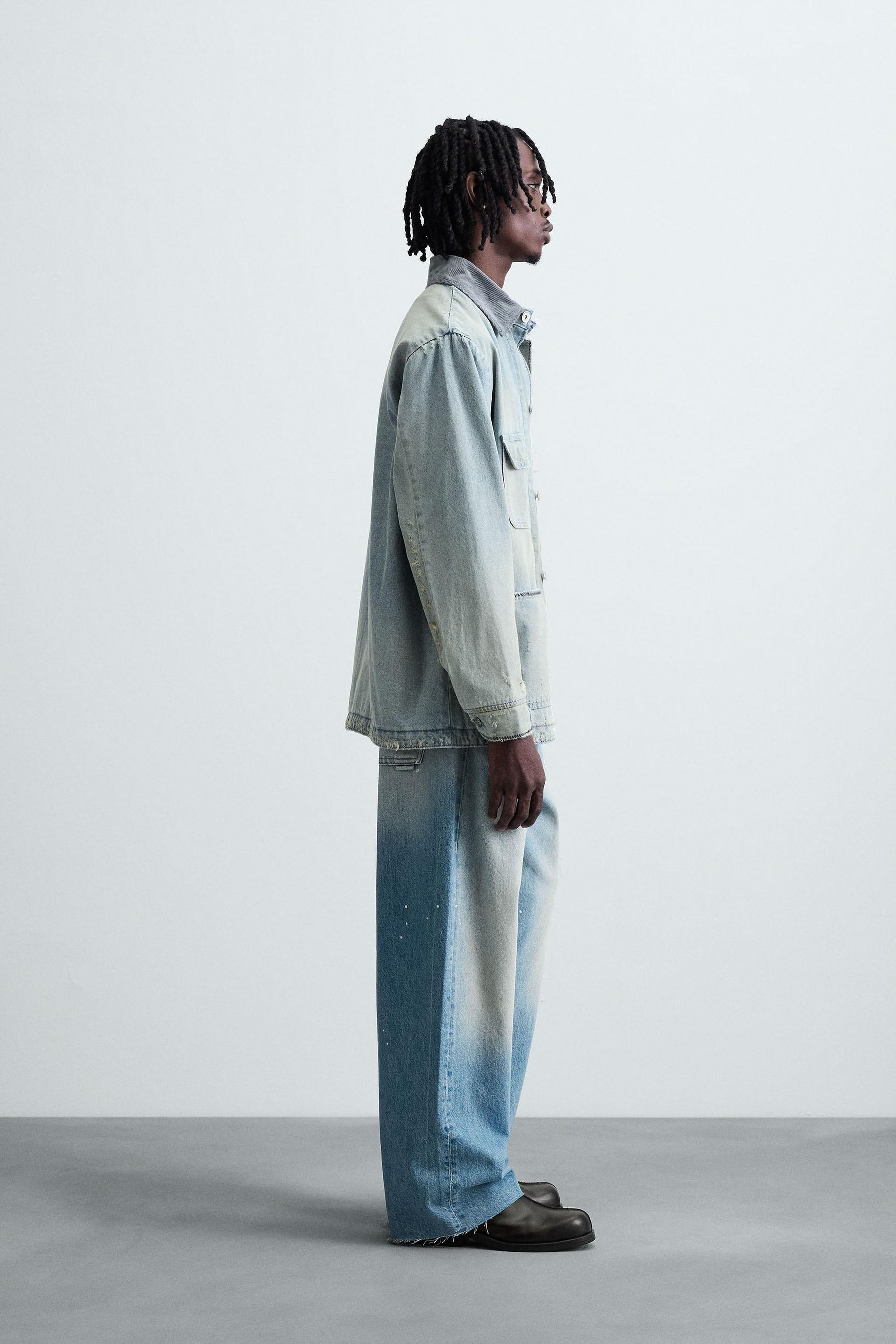 VINTAGE WASHED DENIM OVERSHIRT - Image 4