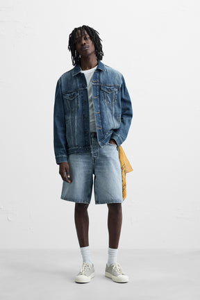 STRAIGHT-LEG DENIM BERMUDA SHORTS - Image 1