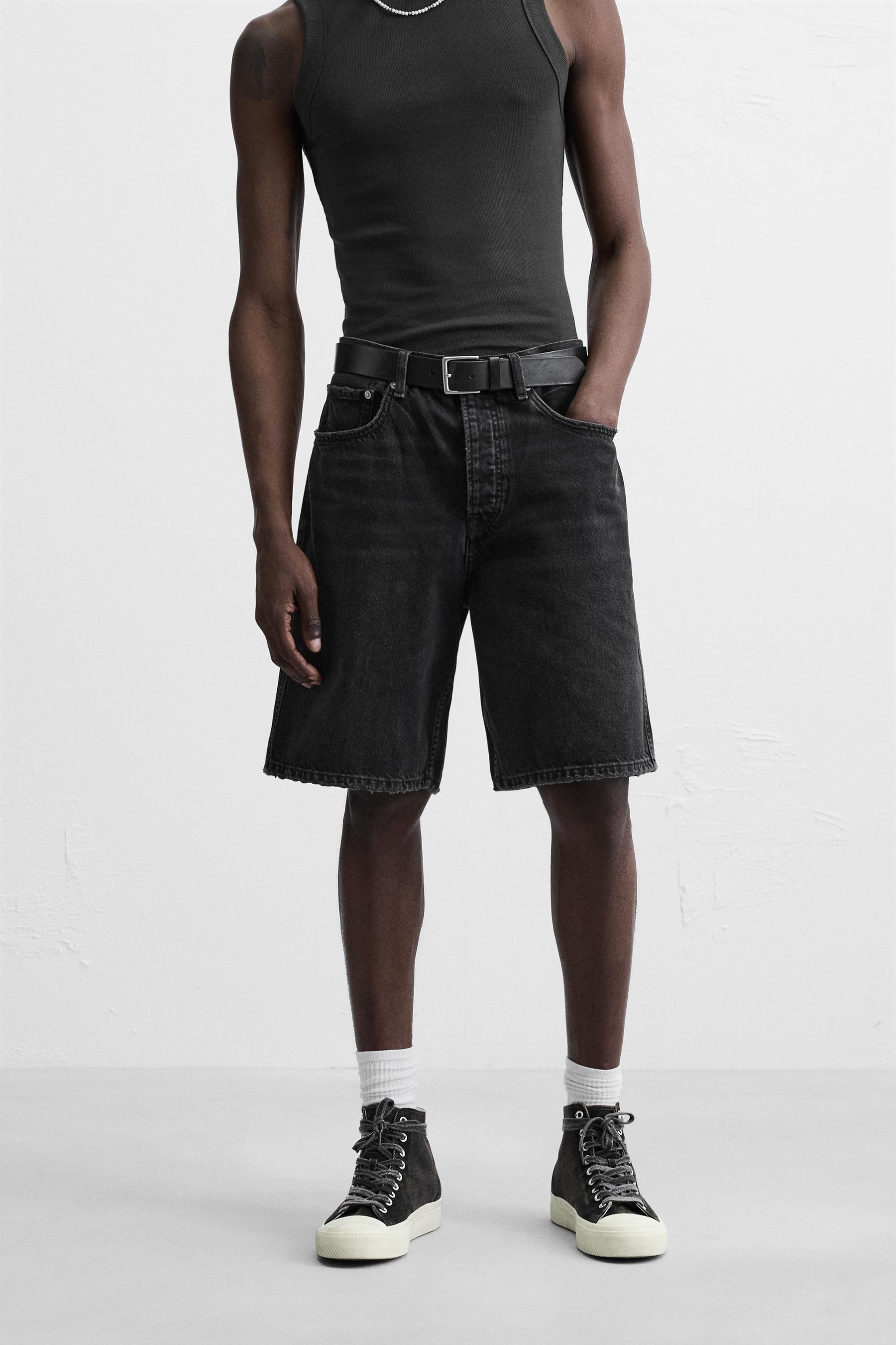 STRAIGHT-LEG DENIM BERMUDA SHORTS - Image 2