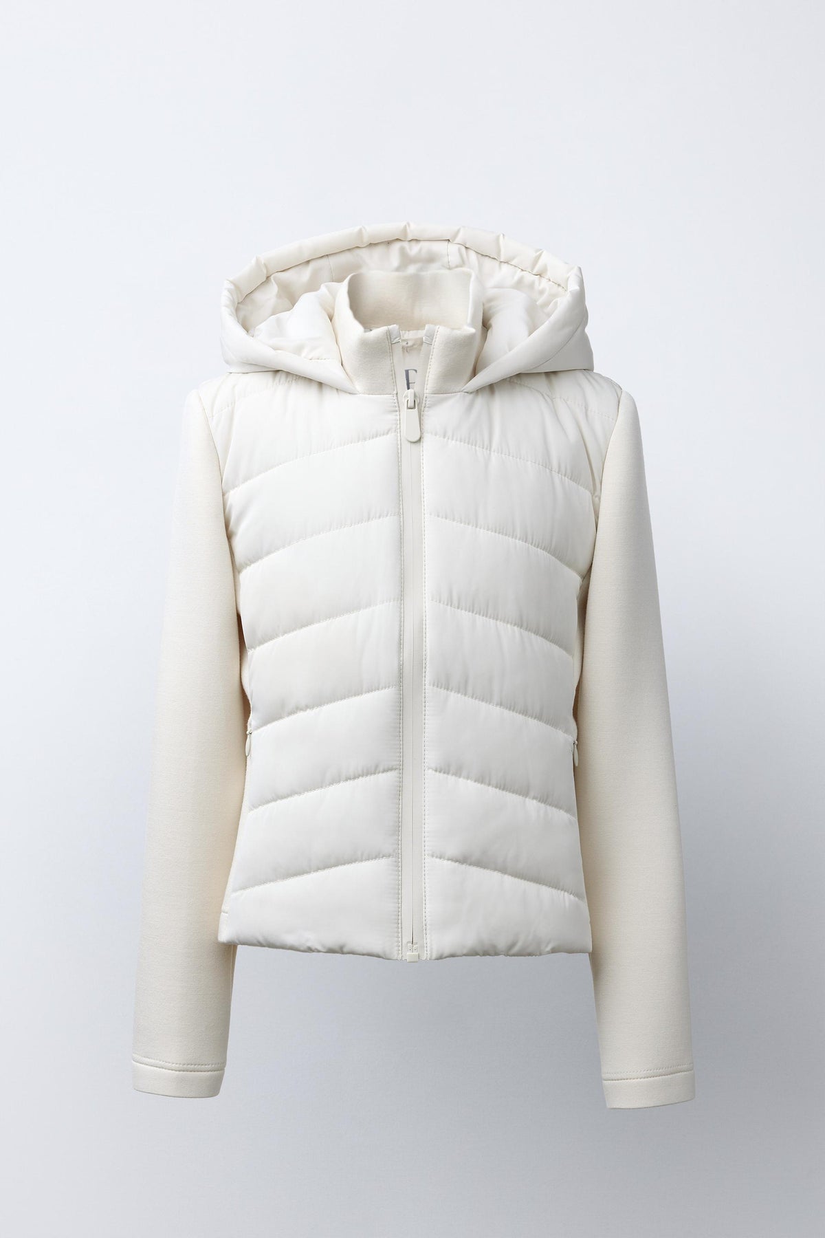 NEOPRENE-EFFECT SLEEVED PUFFER JACKET - Image 1