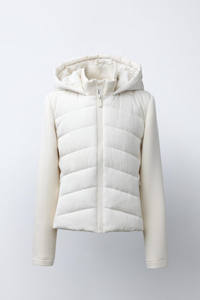 NEOPRENE-EFFECT SLEEVE PUFFER JACKET - Image 1