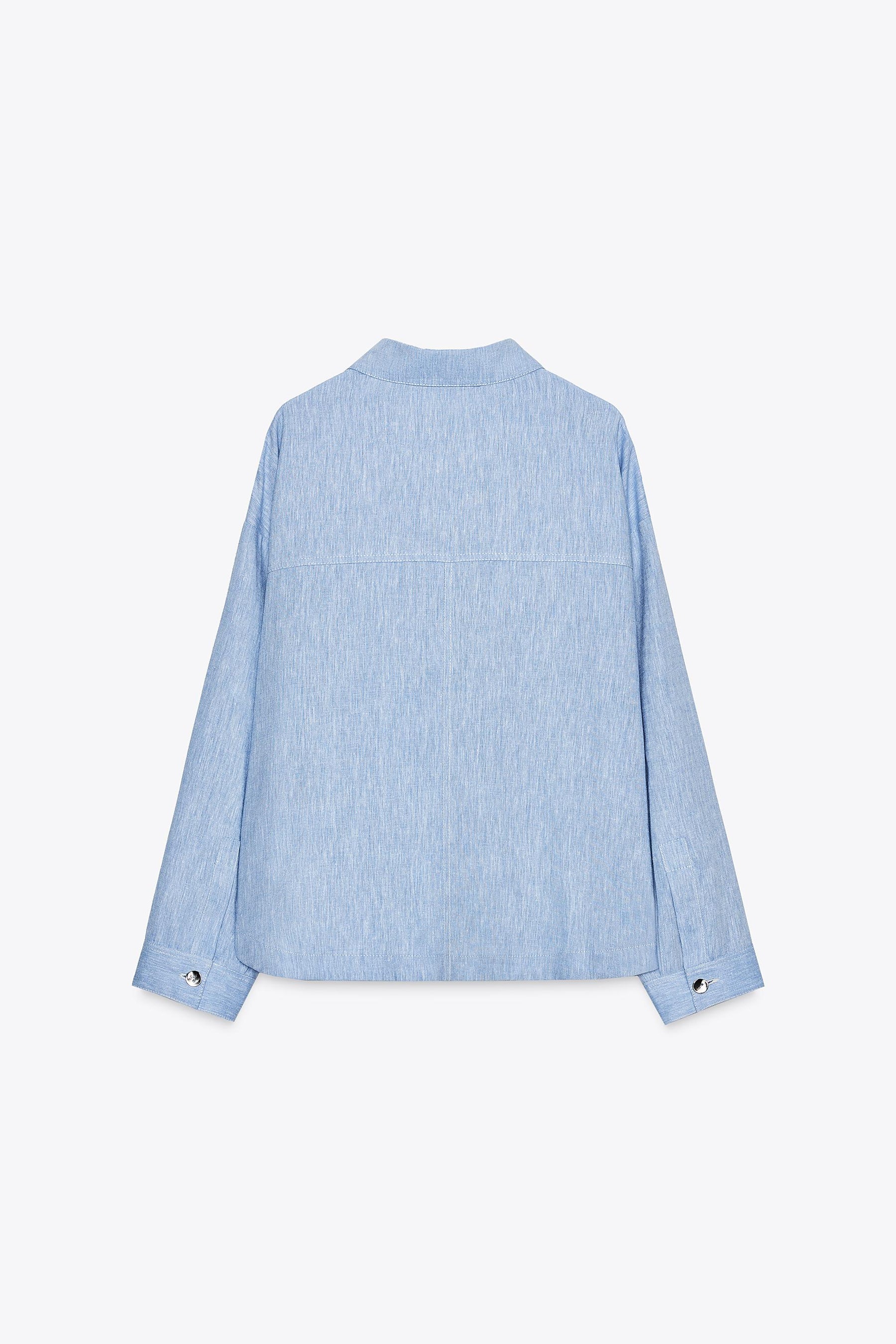 Leinenmischung-Überhemd