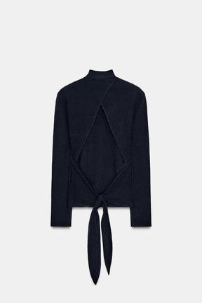 Strickpullover mit offenem Rücken