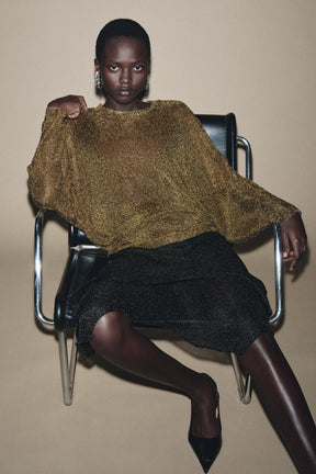 METALLIC STRICKPULLOVER