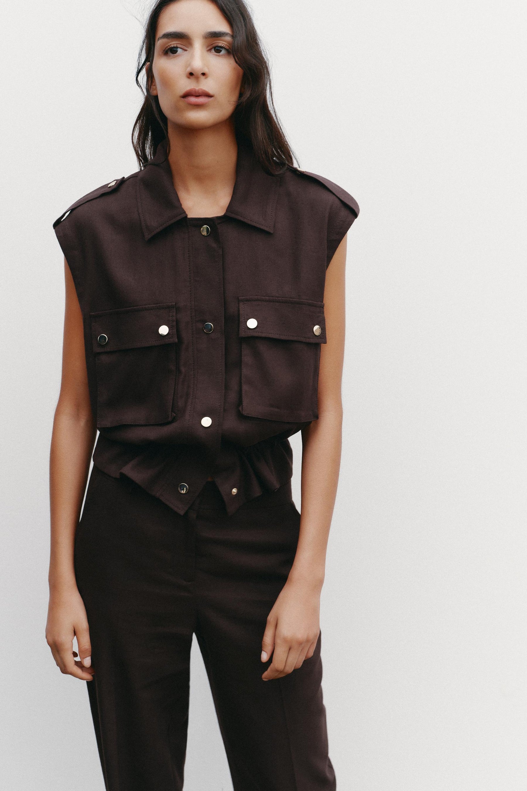 CARGO WAISTCOAT WITH LINEN - Image 5