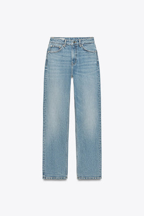 Gerade geschnittene High-Waist-Jeans