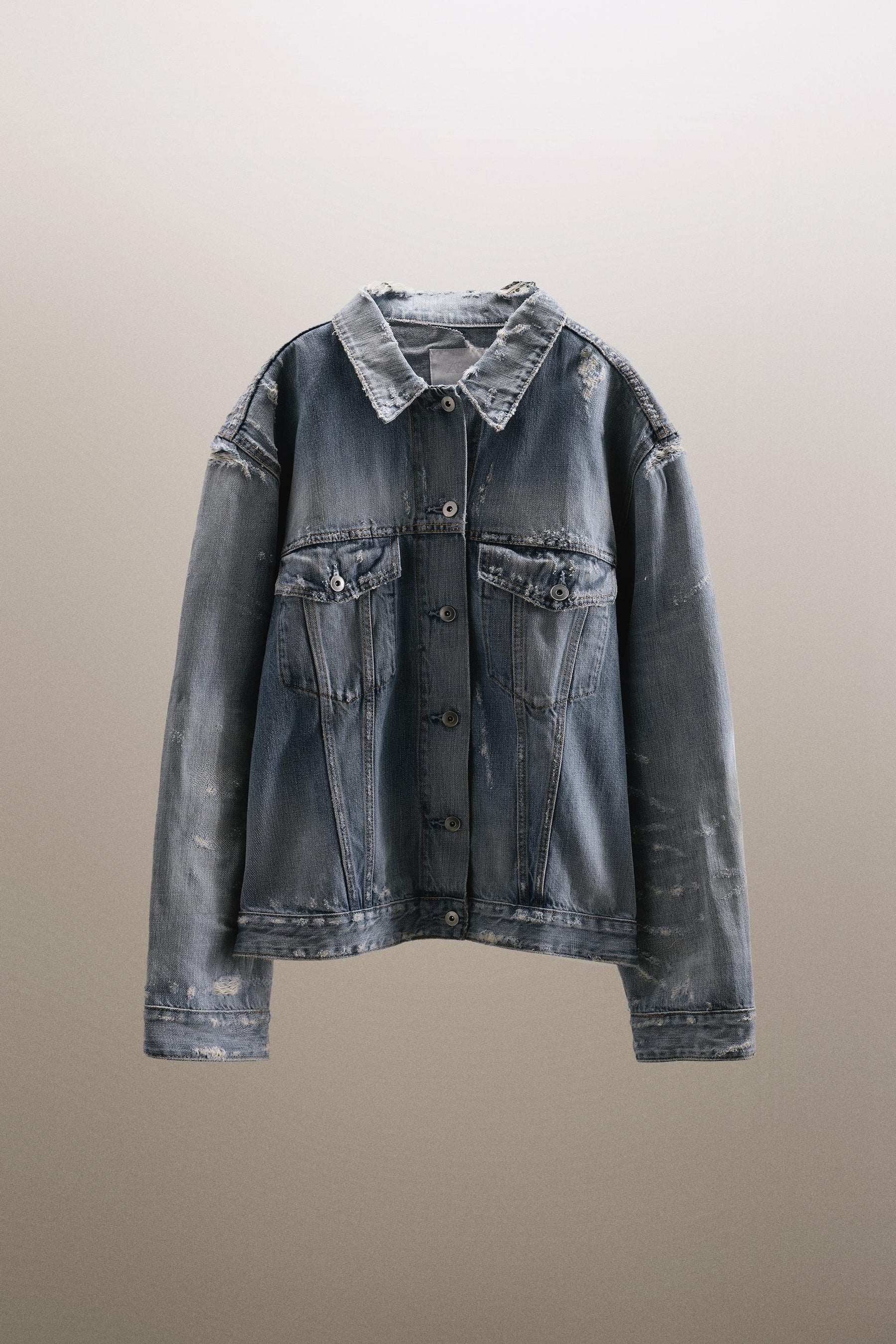 TRF RIPPED DENIM JACKET - Image 1