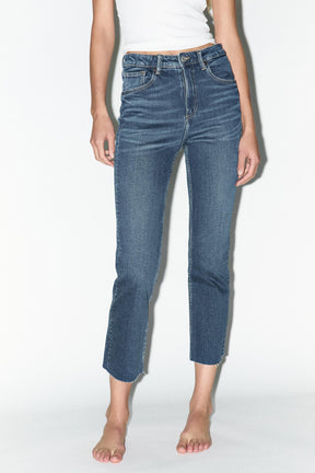 Cropped Flare High-Waist Jeans