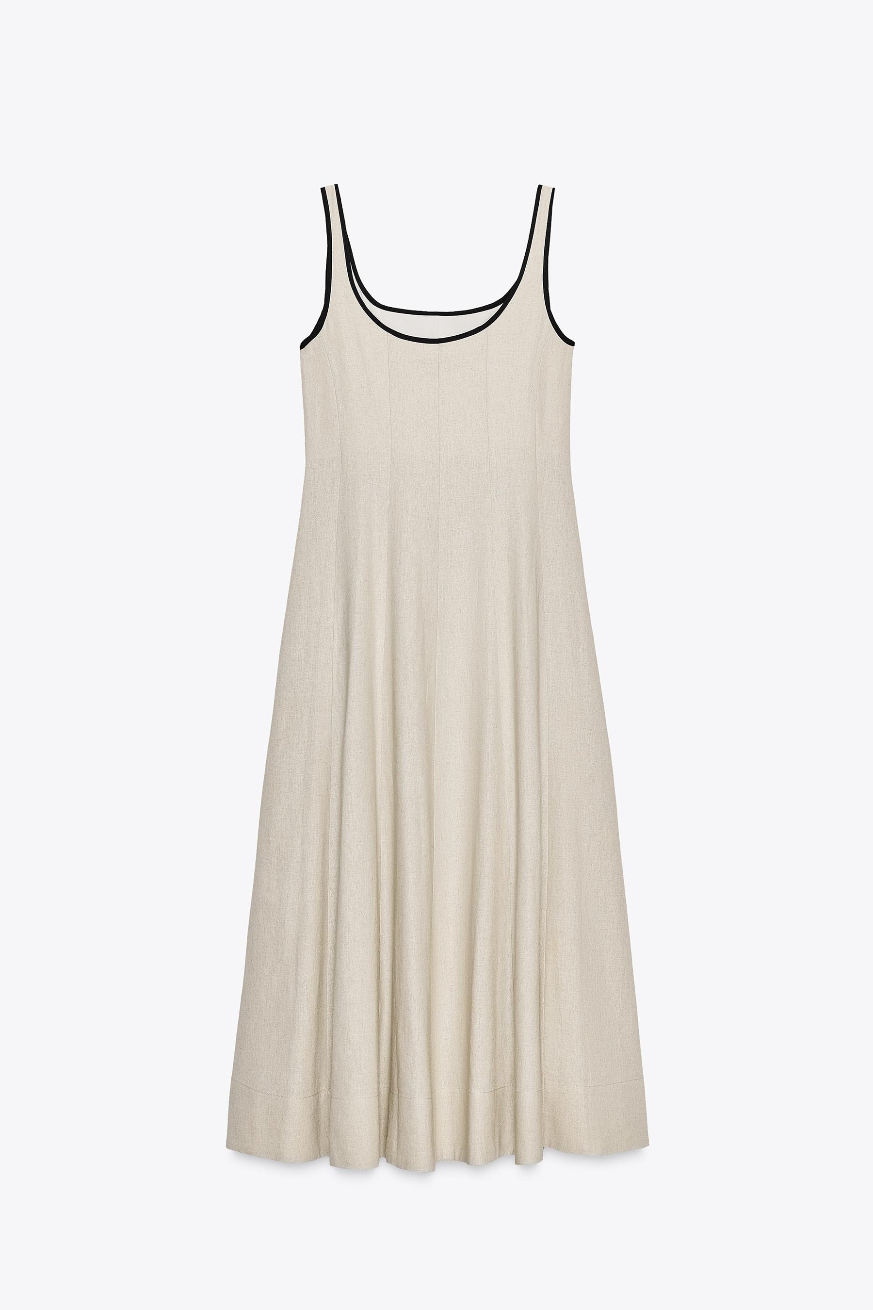 MIDI DRESS WITH CONTRAST PIPING - Image 6