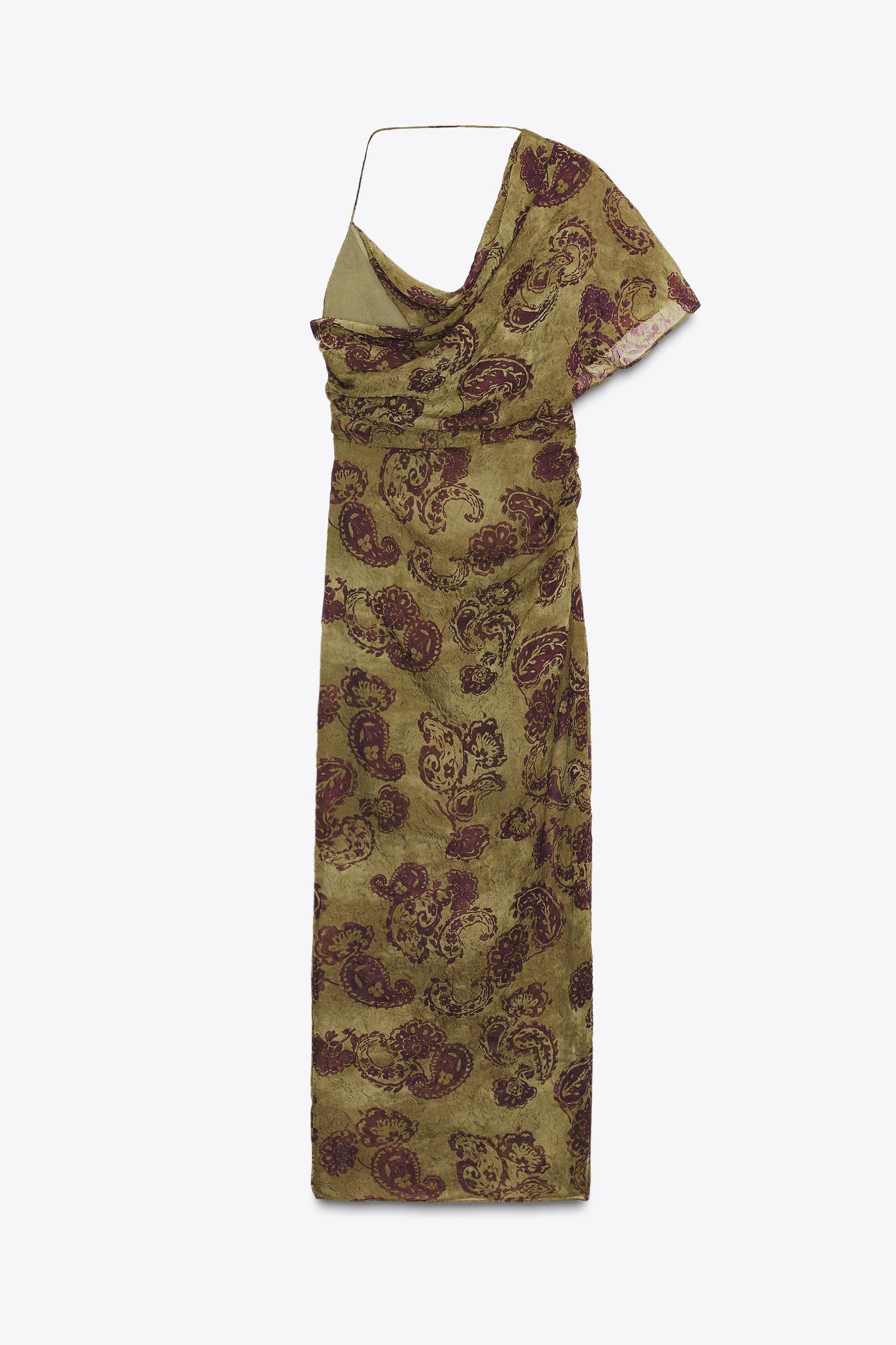 ASYMMETRIC PRINTED MIDI DRESS - Image 8