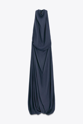 LIMITED EDITION HALTER VOLUME HEM LONG DRESS - Image 4