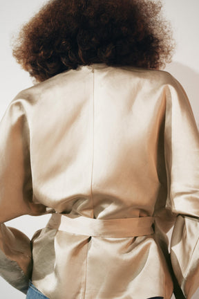 Leinen-Wickelbluse mit